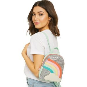 Mini Backpack Bag Rainbow Glitter Coral Mint Green KIDS WOMEN'S WOMAN'S